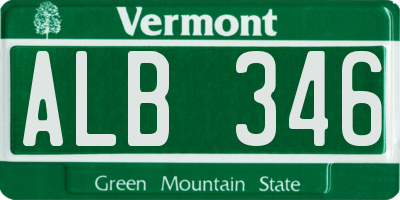 VT license plate ALB346