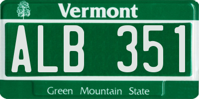 VT license plate ALB351