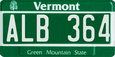 VT license plate ALB364