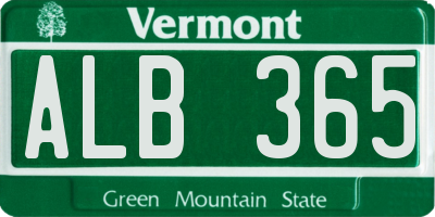 VT license plate ALB365