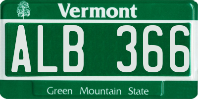 VT license plate ALB366