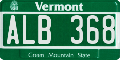 VT license plate ALB368