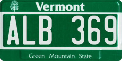 VT license plate ALB369