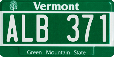 VT license plate ALB371