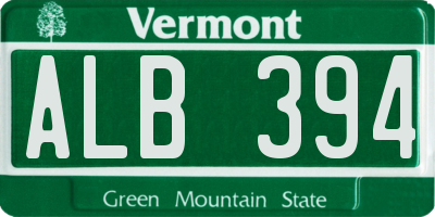VT license plate ALB394