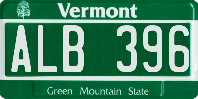 VT license plate ALB396