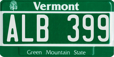 VT license plate ALB399