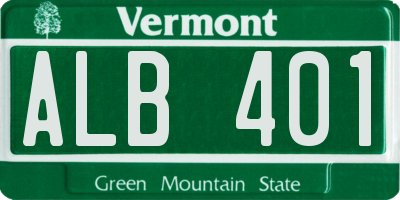 VT license plate ALB401