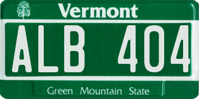 VT license plate ALB404