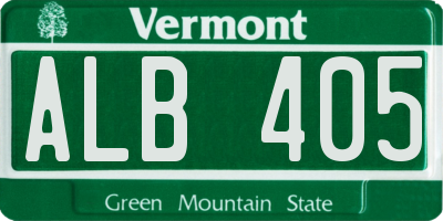 VT license plate ALB405