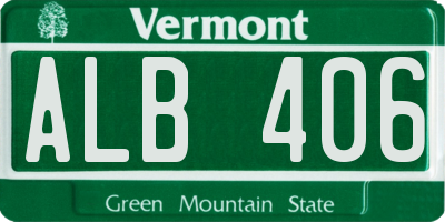 VT license plate ALB406