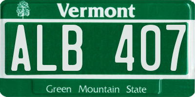 VT license plate ALB407