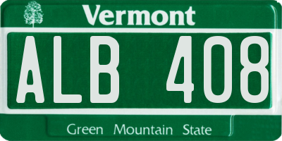 VT license plate ALB408