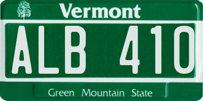VT license plate ALB410
