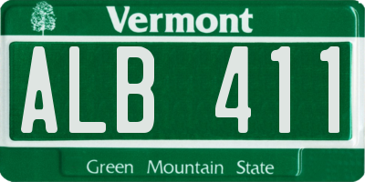 VT license plate ALB411