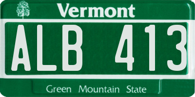 VT license plate ALB413