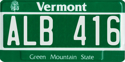 VT license plate ALB416