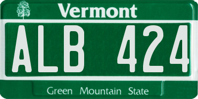 VT license plate ALB424