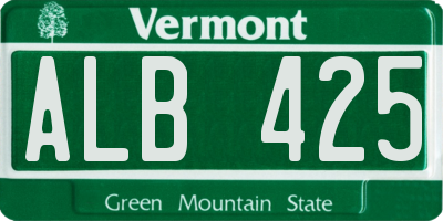 VT license plate ALB425