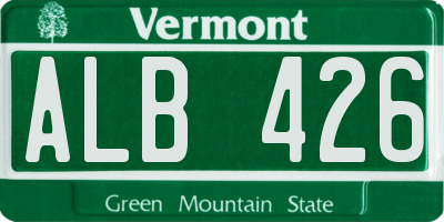 VT license plate ALB426