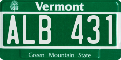 VT license plate ALB431