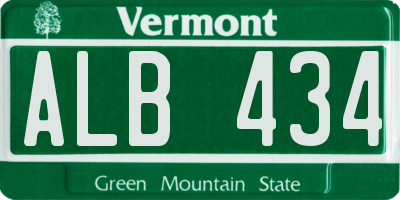 VT license plate ALB434