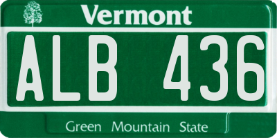 VT license plate ALB436