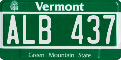 VT license plate ALB437