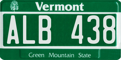 VT license plate ALB438