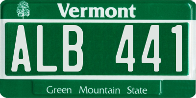 VT license plate ALB441