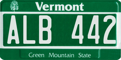 VT license plate ALB442
