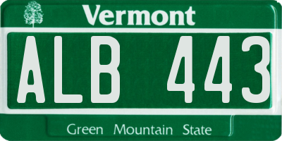 VT license plate ALB443