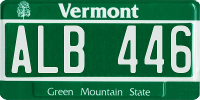 VT license plate ALB446