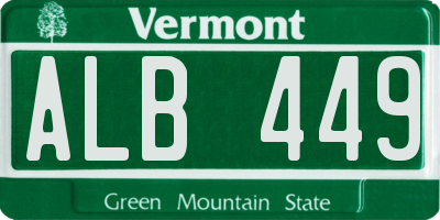 VT license plate ALB449