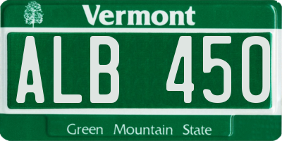 VT license plate ALB450