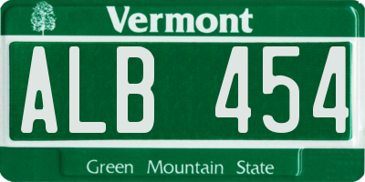VT license plate ALB454