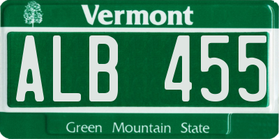 VT license plate ALB455