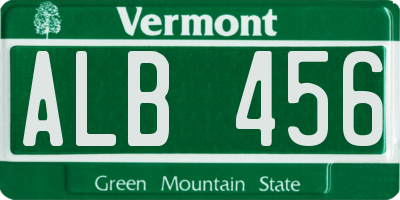 VT license plate ALB456