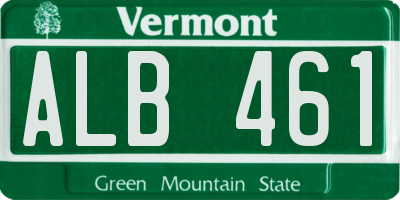 VT license plate ALB461