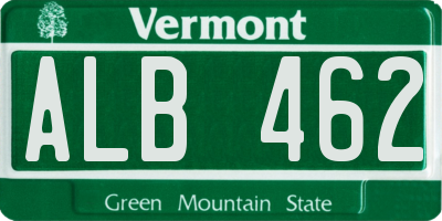 VT license plate ALB462