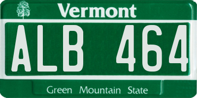 VT license plate ALB464