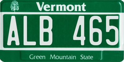 VT license plate ALB465