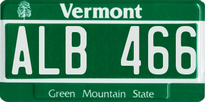 VT license plate ALB466