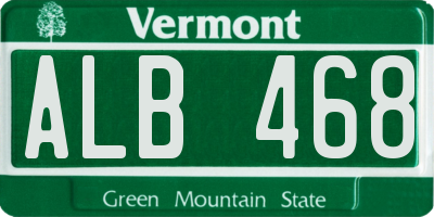 VT license plate ALB468