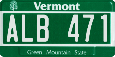 VT license plate ALB471