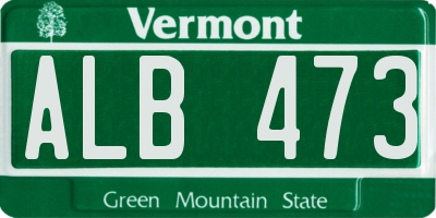 VT license plate ALB473