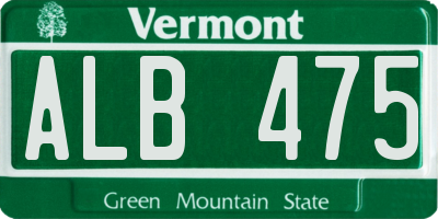 VT license plate ALB475