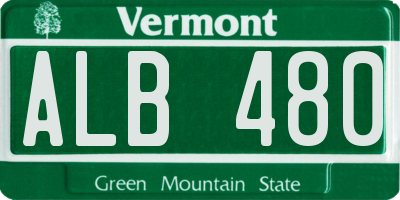 VT license plate ALB480