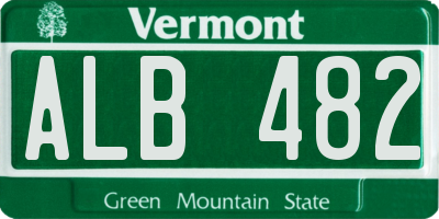 VT license plate ALB482