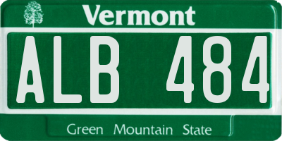 VT license plate ALB484